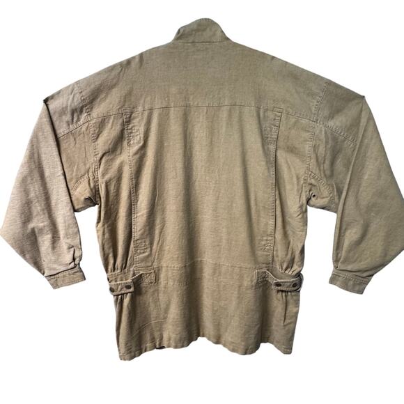 VTG Apricorn Zipper Up Snap Front Utility Military Chore Barn Jacket Men XXL Tan - Picture 7 of 16